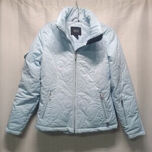 Nils Skiwear Women's 8 Light Blue Quilted Puffer Ski Jacket Pockets Snowboard
